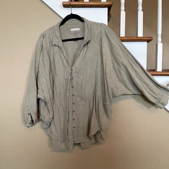 Free People We The Free One and Only Button-down sz L - Picture 2 of 4